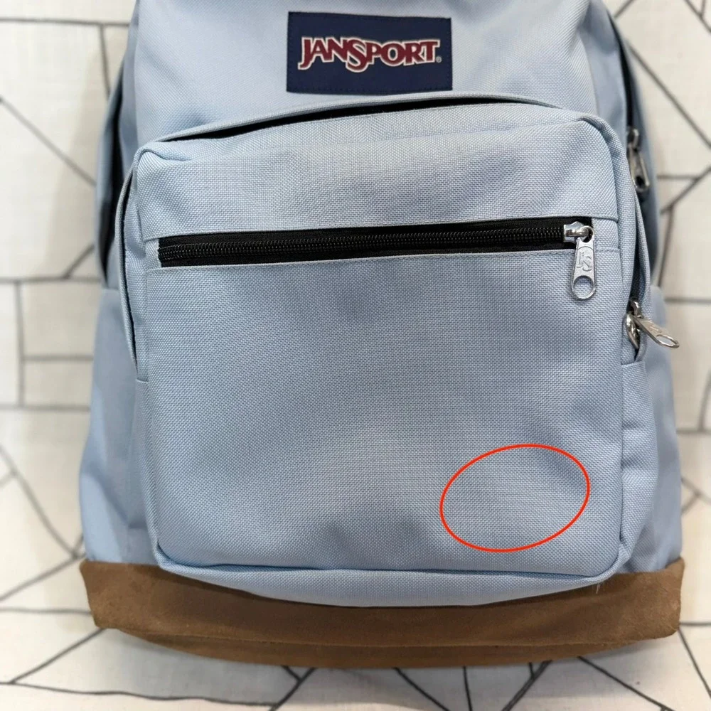 JanSport Right Pack Backpack One Size Light Blue Suede Bottom Classic School Bag